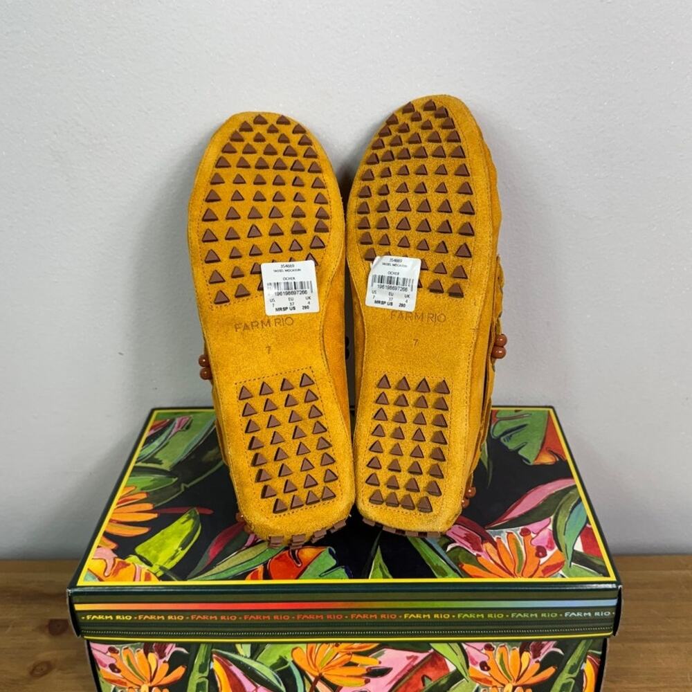 New Farm Rio Brown Tassel Suede Moccasin in Ocher Women's Size 7 - Picture 11 of 11
